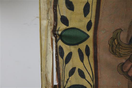 A large Indian painted wall hanging H.182cm, W.253cm